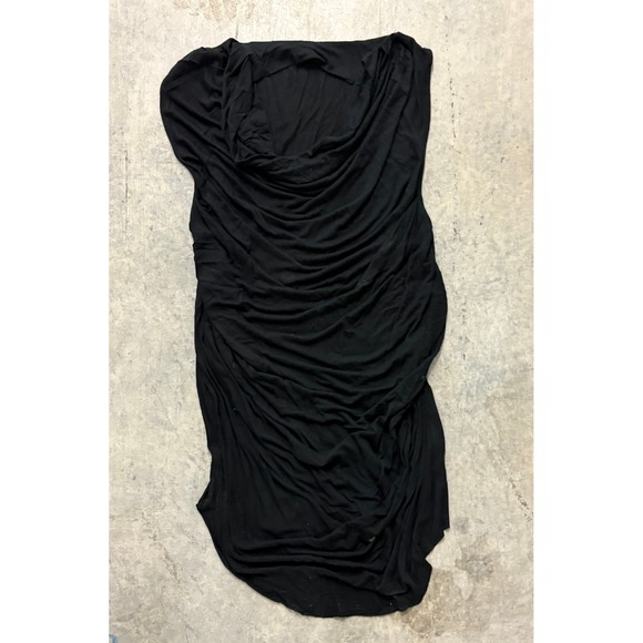 Helmut Lang Black‎ Draped Cowl Neck Sleeveless Dress Minimalist Chic